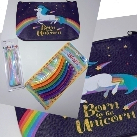 Born To Be Unicorn Bag, Banana Clips, Laces Bundle - Picture 1 of 7